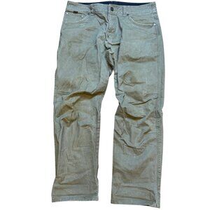 Kuhl Mens RYDR Pants 35x32 Durable Outdoor Wear Cotton Blend Khaki